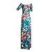 Women Romper Split Maxi Dress Floral Short Jumpsuit Overlay Summer Party Beach 2021 Green M