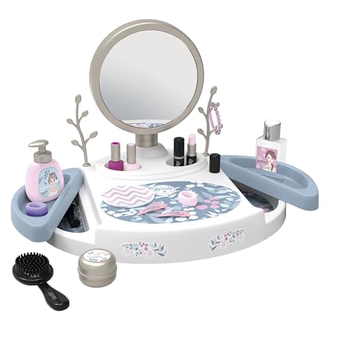 Smoby - My Beauty Studio mit Spiegel (40x30,6x29,3cm) - Kinderschminkstudio ab 3 Jahre mit 15 Accessoires für Haare, Nägel und Make-Up (unechte Kosmetika)