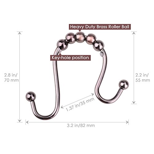 Wimaha Rustproof Shower Curtain Rings, Stainless Steel Heavy Duty