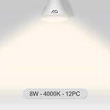 GY GU10 LED Bulbs 4000K Neutral White 8W 800lm Pack of 12 120° Non-dimmable view 8