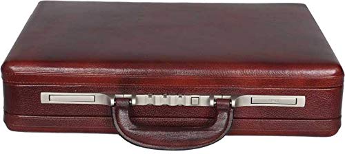 C COMFORT Genuine Leather Expandable Office Bag Small Briefcase - For Men (Brown)