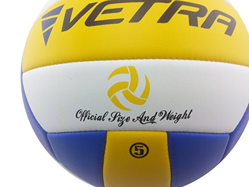 image for VETRA Volleyball Soft Touch Volley Ball Official Size 5 Yellow/Blue/Wh
