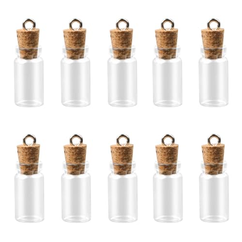 BLMHTWO 10 Pcs 1ml Mini Glass Bottles with Cork Clear Tiny Glass Bottles at Amazon