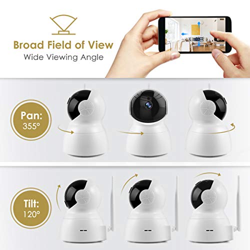 Wireless Security Camera, Home Security Surveillance Video Camera with Two Way Audio, 720P Pan/Tilt Night Vision Baby Monitor, Nanny Cam