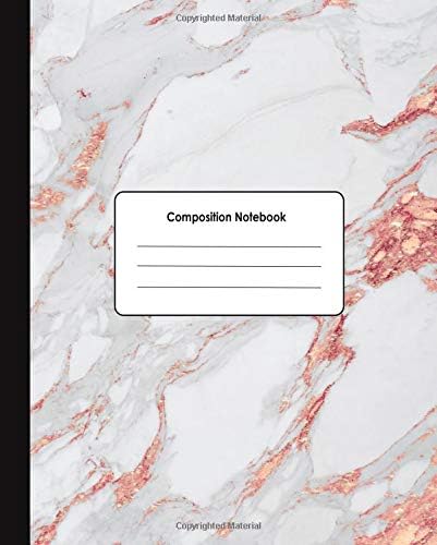 Composition Notebook: White Gray Rose Gold Marble College Ruled Blank Lined Cute Notebooks/Book 7.5 x 9.25 in - Book for Girls, Kids, Teens, Teachers (Student School Office Supplies Notebook) Paperback – August 15, 2018