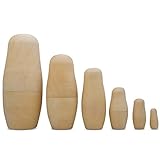 BestPysanky Set of 6 Unfinished Wooden Nesting Dolls Craft 6.5 Inches