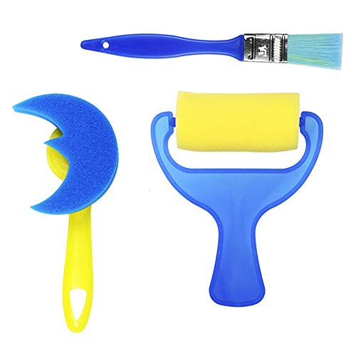 Barbella 46 Pieces Sponge Paint Craft Brushes for Toddlers Assorted Pattern, Including Children Waterproof Art Painting Smock Apron (46pcs) - Thumbnail 4