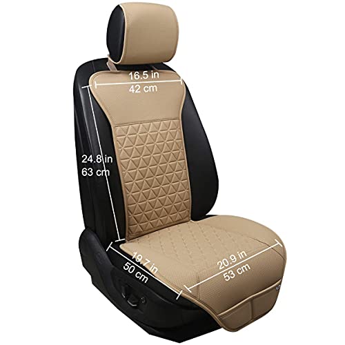 Black Panther 1 Piece Luxury PU Leather Front Car Seat Cover with Backrest, Breathable and Soft
