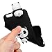 iPhone 6 Case, iPhone 6S Case, 3D Handmade Cute Black Panda Jelly Soft TPU Silicone Rubber Slim Fit Shockproof Anti-Scratch Skin Protective Bumper Cover for Apple iPhone 6, iPhone 6S