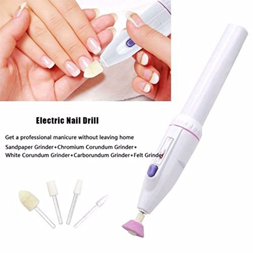 Carejoy 5 in 1 Professional Nail Trimming Kit Electric Salon Shaper Manicure Pedicure Set Kit Automatic Nail Polish Tools