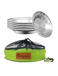 Bisgear   Juego de 6 platos de cocina de acero ino