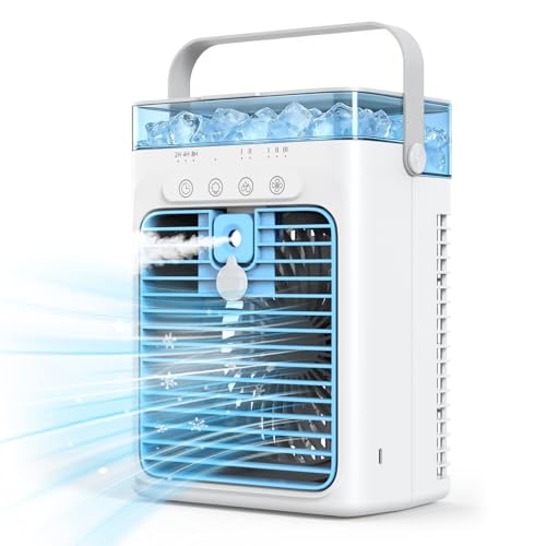 Portable Air Conditioner, Personal Evaporative Cooler, Mini Air Conditioner, 3 Speed, Cooling Fan for Car, Desk, Camping, Bedroom, Office