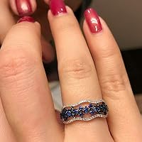 Endicot Women 925 Silver Jewelry White Topaz Sapphire Wedding Party Gift Ring Size 5-10 | Model RNG - 18800 | 7