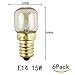 CTKcom 15W E14 Base 4173175 Oven Light Bulbs(6 Pack)- Microwave Light Bulbs 120V Heat Resistant Bulbs 300'C,Warm White Incandescent Light Bulb 360° Beam Angle,110-130V,6 Pcs