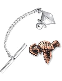 Creative Pewter Designs Three Quail Heads Ruffed Grouse, Bobwhite, Quail California Bird Copper Plated Tie Tack, Tie Pin, Jewelry, BC033ATT
