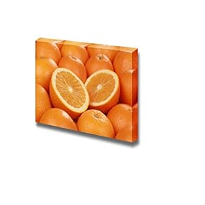 Canvas Prints Wall Art - Still Life Closeup of Sliced Fresh Oranges Fruits Photograph | Modern Wall Decor/Home Decoration Stretched Gallery Canvas Wrap Giclee Print & Ready to Hang - 12" x 18"