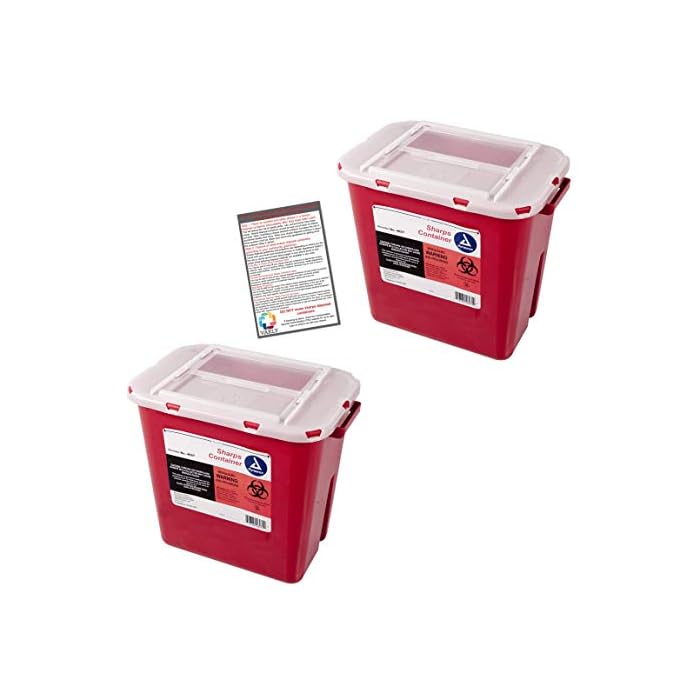 Buy Sharps Container 2 Gallon Plus Vakly Biohazard Disposal Guide (2