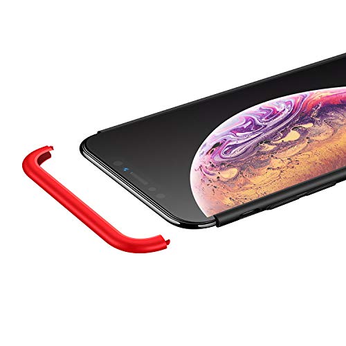 3 in 1 Hard Case for iPhone Xs,Red Black Heavy Duty PC Back Cover for iPhone X,Herzzer Stylish Ultra Thin Anti-Scratch Armour Defender Shockproof PC Case - Thumbnail 7