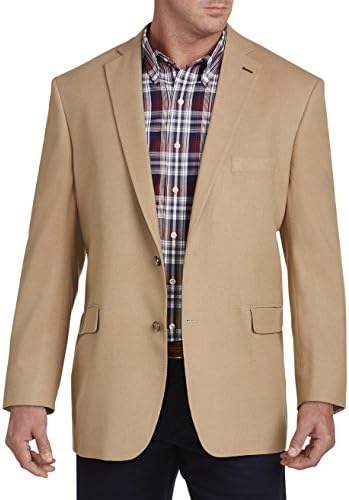 Oak Hill DXL Big and Tall Flannel Jacket Relaxer Sport Coat, Camel 2XL