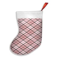 BOAOHG Pink Burberry Christmas Stocking Socks for Home Decorations Restaurant Hotel and Party Supplies