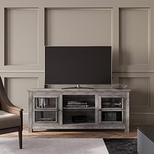 BELLEZE Modern 58 Inch Farmhouse Wood TV Stand & Media Entertainment