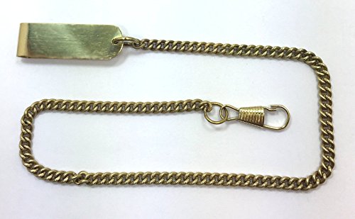 Polished Brass Pocket Compass Chain