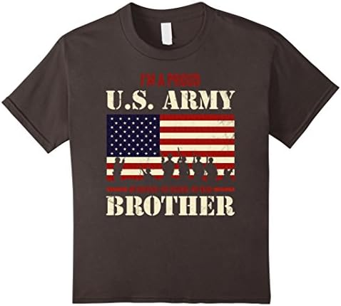 unisex-child Army Brother Shirt - I'am A Proud U.S. Army Brother 12 Asphalt