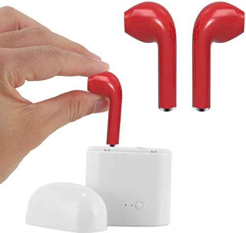 Dual Side Wireless Bluetooth Headset Earbuds Stereo Earphone for Apple AirPods iPhone 8, 8 plus, X, 7, 7 plus, 6s, 6S Plus iPhone 5 (Red)