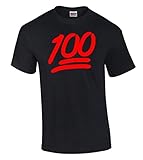 icustomworld 100 Emoji Red Logo T-shirt Funny Cool Gift Shirts L Black