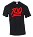icustomworld 100 Emoji Red Logo T-shirt Funny Cool Gift Shirts L Black
