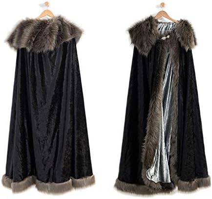 Everfan Medieval Game of Thrones Cloak with Faux Fur Mantle | Perfect Costume for Cosplay, LARP, and More with Faux Fur Trim