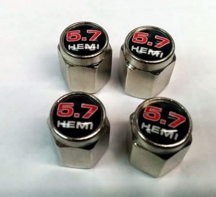 Dodge 5.7L Hemi Charger Challenger RAM Valve Stem Caps (Chrome - 5.7L)