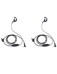 Forma de G goodqbuy® clip-ear auricular micrófono para Motorola Talkabout 2 Two Way Radio Walkie Talkie 1-Pin, Paquete de 2