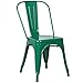 EdgeMod Trattoria Kitchen and Dining Metal Side Chair in Dark Green (Set of 4)