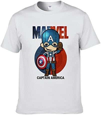 AmonKui New Summer Fashion Super Heroes Marvel T Shirt Men Short Sleeve Superman T-Shirts Casual Cotton Men Clothes As Picture M