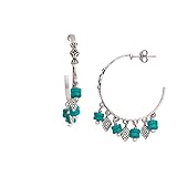 Silpada 'Dive In' Sterling Silver and Howlite Hoop Earrings, 1.5