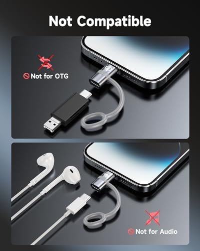RAVIAD 36W USB C auf Lightning Adapter (2Stück), Lightning USB C Adapter für iPhone 14 13 12 11 Pro Max, Pad Pro/Air 5/Mini 6, Pod Nano/Touch mit Anti-Verlust-Seil, Nicht für Audio/OTG