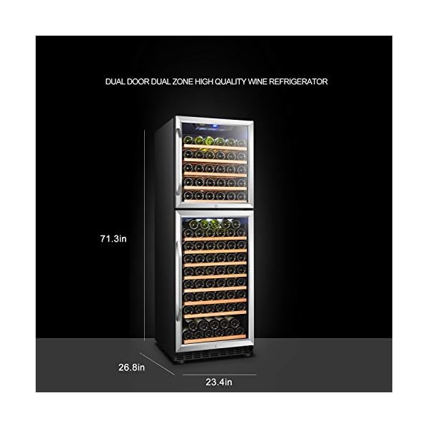 Lanbo-Dual-Door-Dual-Zone-Built-in-Wine-Cooler-with-Front-Exhaust-162-Bottle
