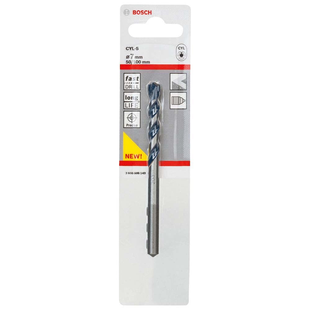 Bosch Professional 1x CYL-5 Concrete Drill Bit (for Concrete, Ø 7 x 100 mm, Robust Line, Accessories for Impact Drills)