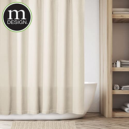 mDesign Cotton Waffle Knit Shower Curtain Hotel Style Shower Curtain