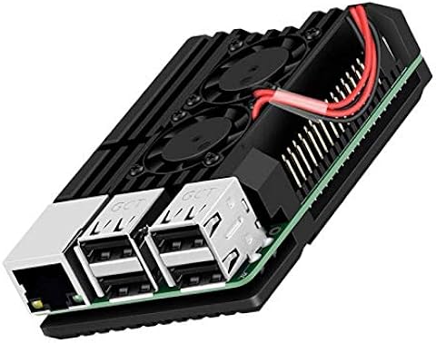 Milageto Para Raspberry Pi Case Ventilador Doble con Piezas De Tornillo para Raspberry Pi 3B + 2B / 3B