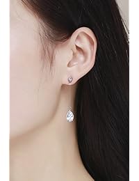 SBLING Pendientes de gota chapados en oro de 18 quilates o chapados en platino con circonita cúbica (3,9 quilates)