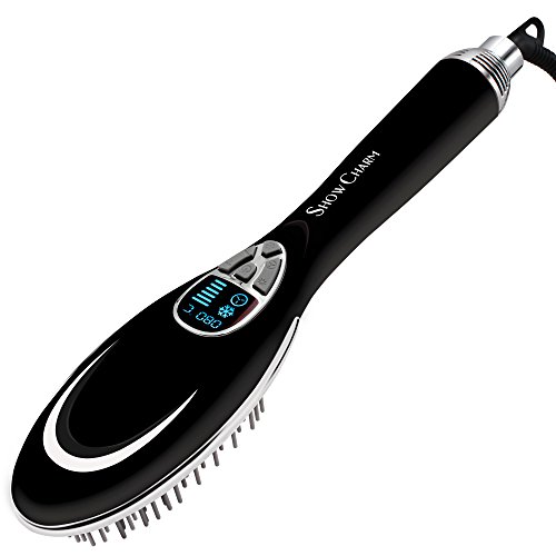 Hair Dryer Electric Hair Straightener Air Blower with 3D Air Diffuser Outlet-Digital Electric Hairdryer Comb with Hot Cold Wind,Remove Static Electricity Hair Dryer Machine(Black)