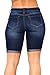 FEESON Women's Summer Turn Up Cuffs Above-Knee Length Destroyed Ribbed Jeans Shorts