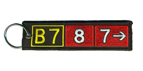 Boeing 787 Airport Taxiway Sign Embroidered Keychain