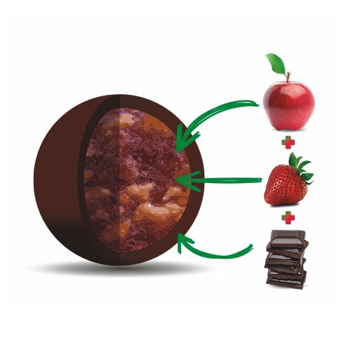 Apple + Strawberry Thatâ€™s It. Fruit Bites | Dark Chocolate Covered Fruit Truffles | 100% Natural Great Tasting Real Fruit | Vegan, Gluten Free, Paleo, Kosher, Non GMO, No Preservatives | 6 Pouches