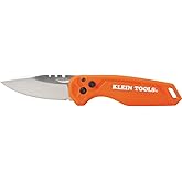 KLEIN TOOLS 44320 FLICKBLADE Folding Utility Pocket Knife, Compact EDC with Stainless Steel Blade, Button Lock, Pocket Clip, 