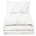 Amazon Brand – Pinzon Pinch-Pleat Duvet Cover Set, King, White