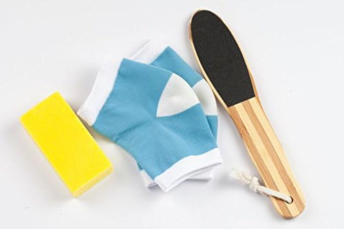 Heel and Foot Care Kit - # 1 for soft feet and smooth heels. Great foot care for cracked heels. Foot file, pumice stone, moisturizing socks kit