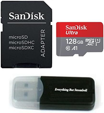 SanDisk 128GB Ultra UHS-I Class 10 Micro SDXC Memory Card for Galaxy Note Fan Edition, J3, J7, J7 Prime, Z4, AMP Prime 2, Express Prime 2 Cell Phones with Everything but Stromboli (TM) Card Reader